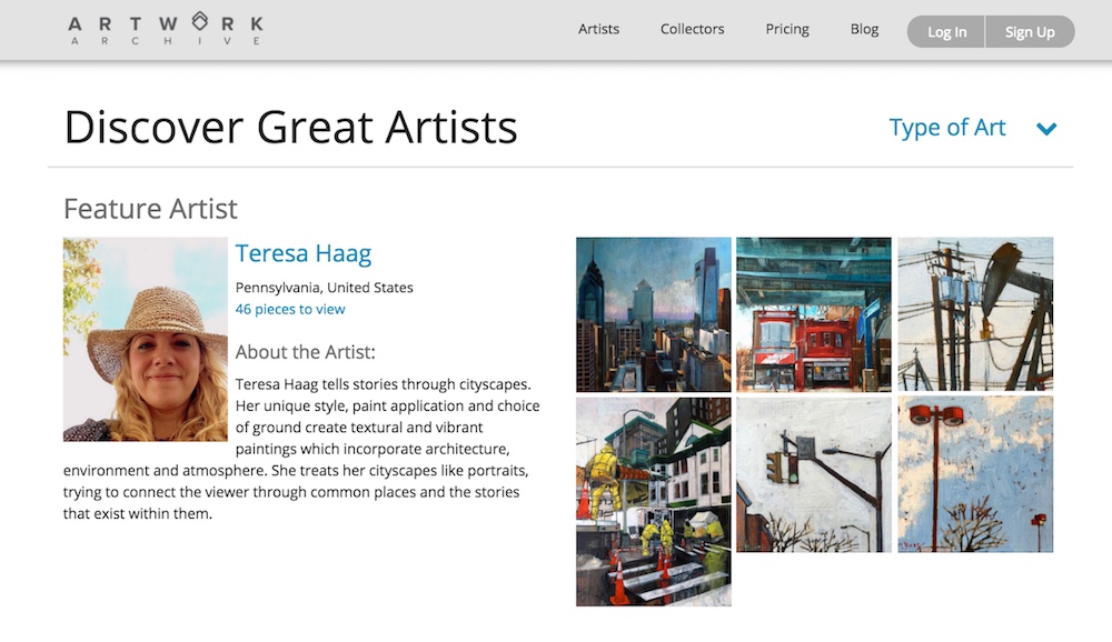 Discovery platform featuring artist profile